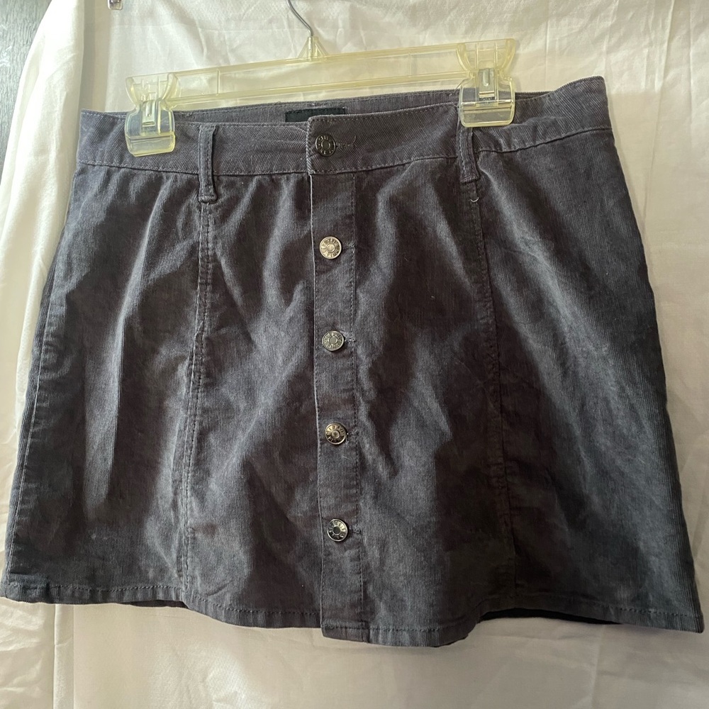 Celebrity Pink Gray Corduroy Skirt